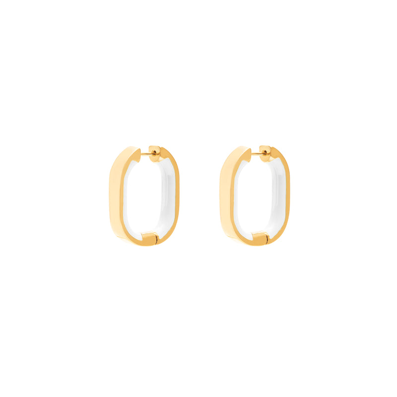 Juni enamel hoop earrings