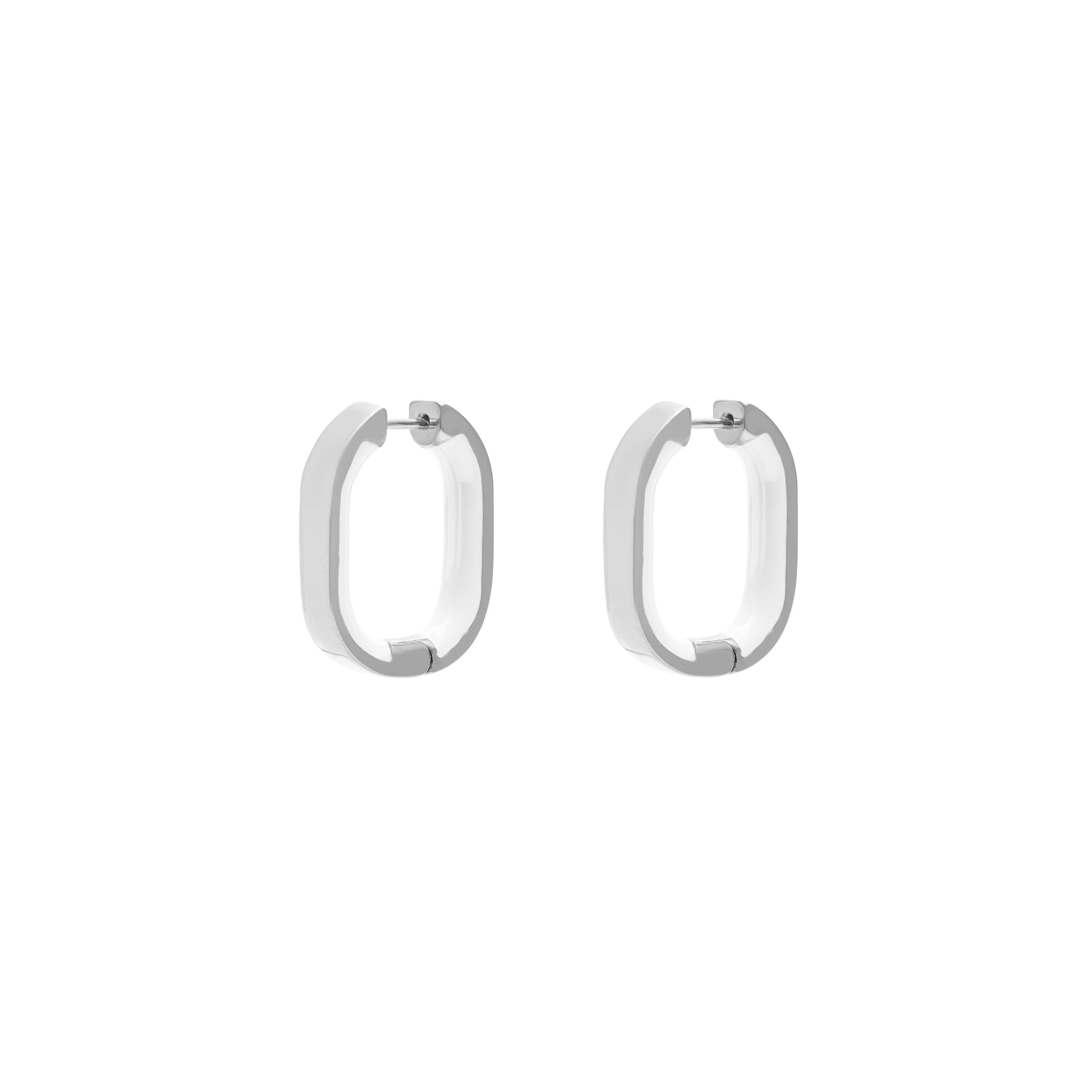 Juni enamel hoop earrings