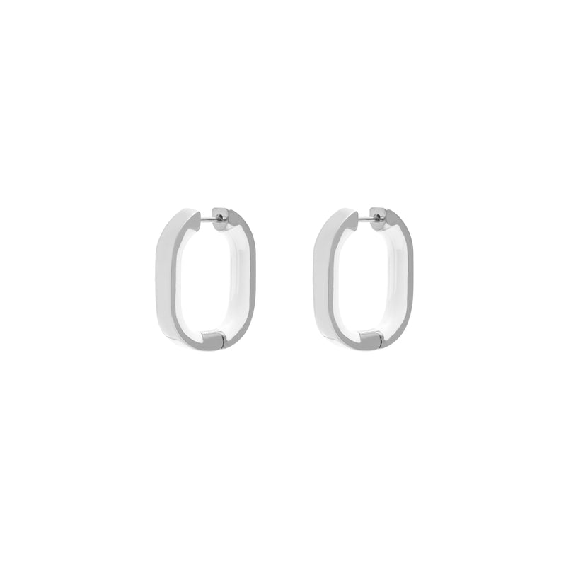 Juni enamel hoop earrings