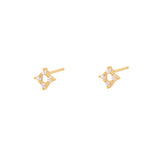 Kare hollow crystal studs