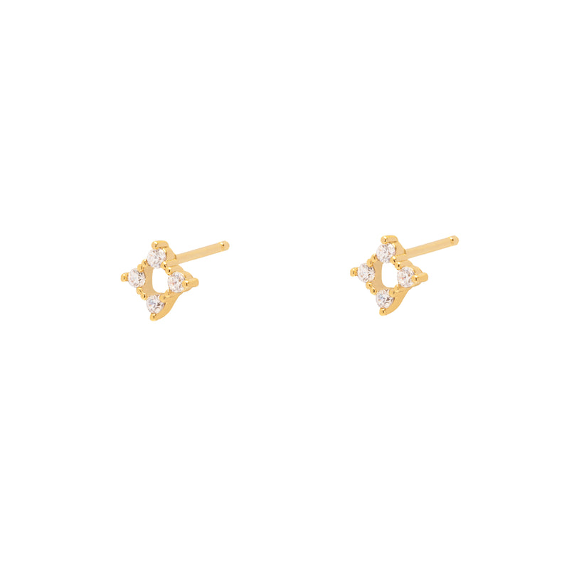 Kare hollow crystal studs