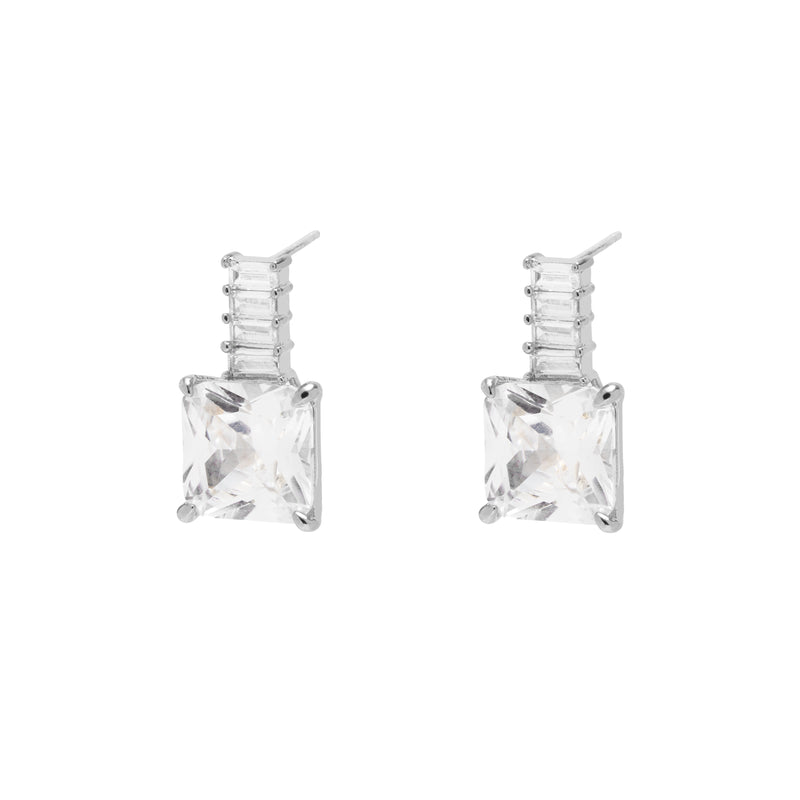 Karo crystal princess cut stud earrings