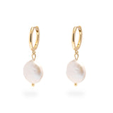 Lenda freshwater pearl hoop earrings