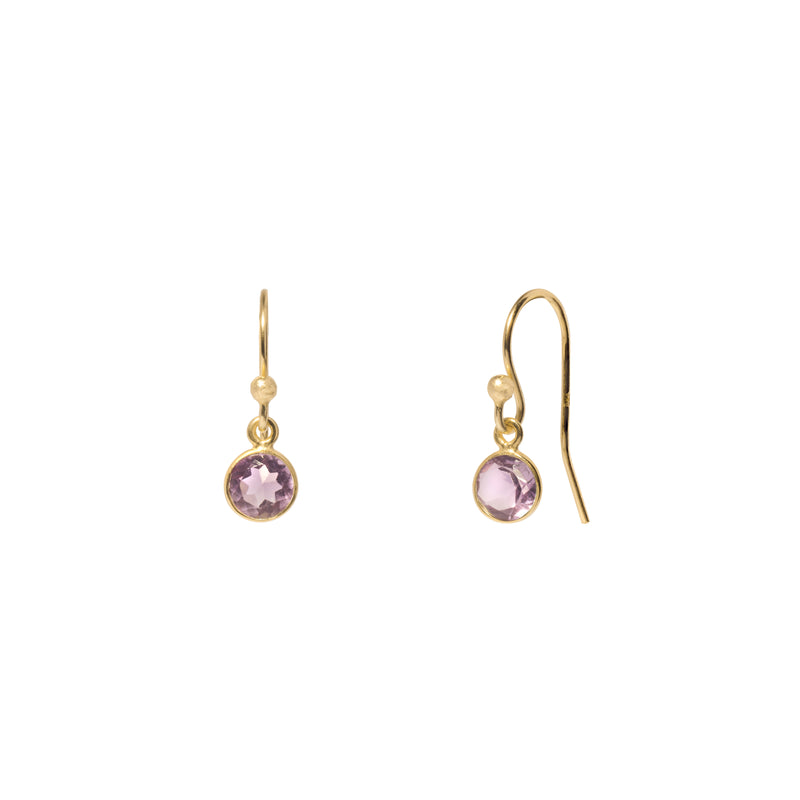 Linda round drop semi-precious earrings