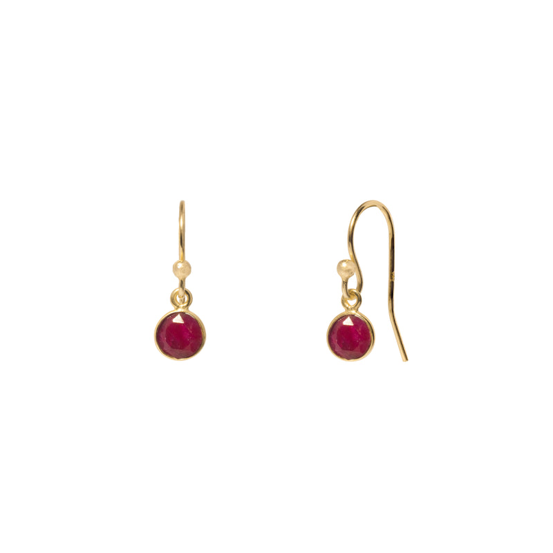 Linda round drop semi-precious earrings