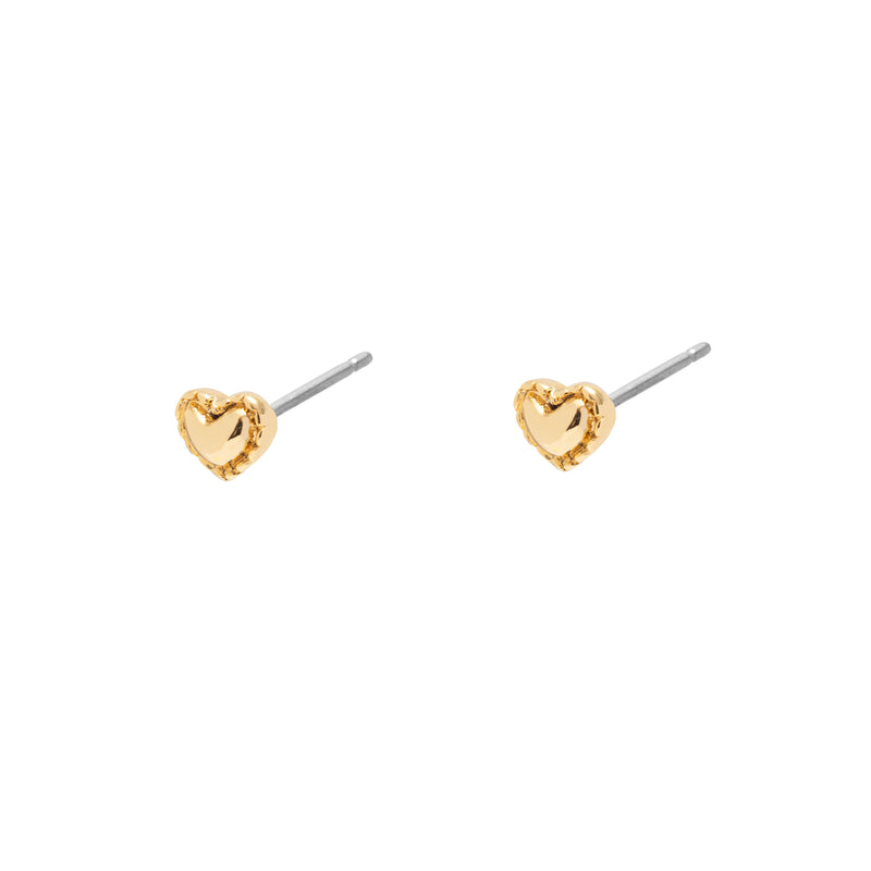 Lona plain heart studs