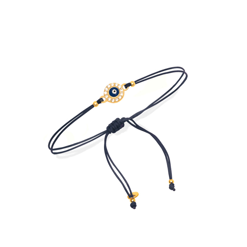 Lopa evil eye round crystal thread bracelet