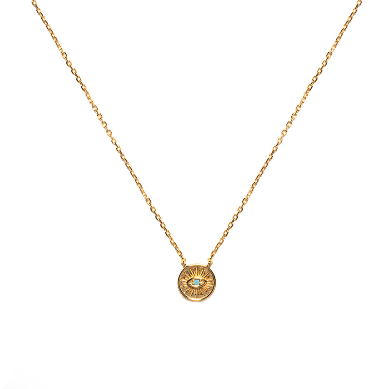 Maika evil eye disc pendant