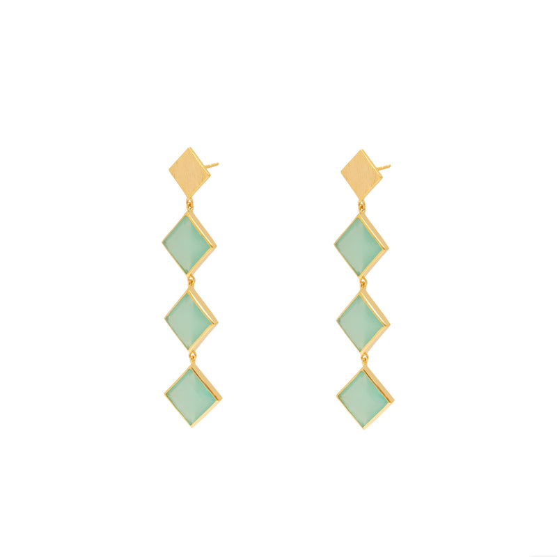 Melody semi precious gold earrings