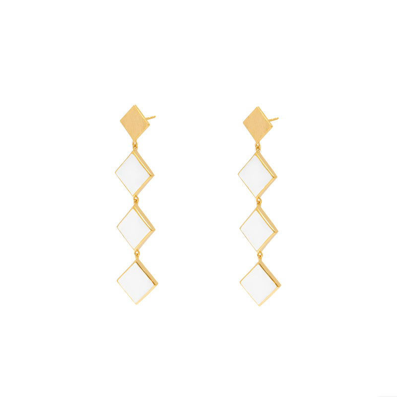 Melody semi precious gold earrings