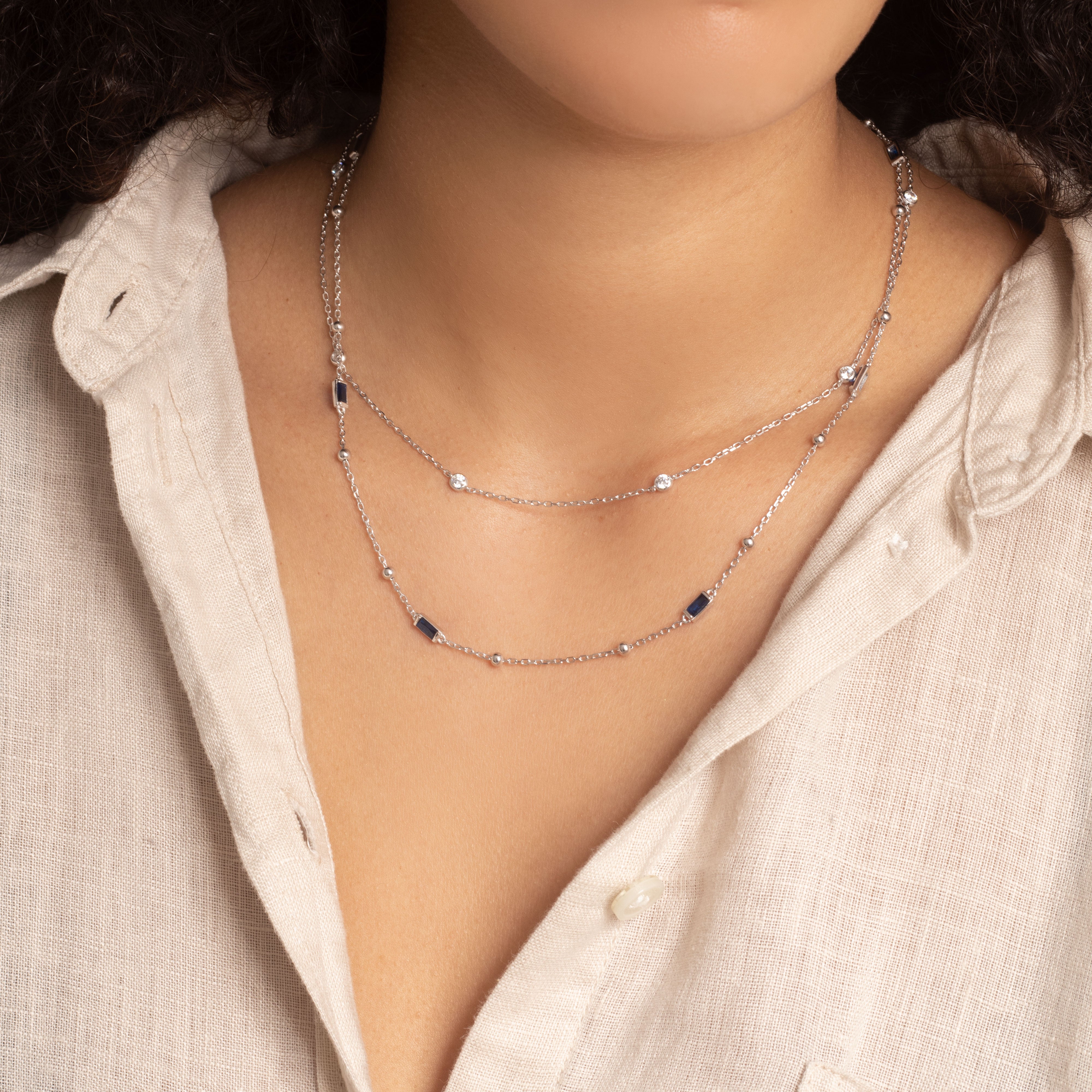 Dena eyelet crystal necklace | MEZI