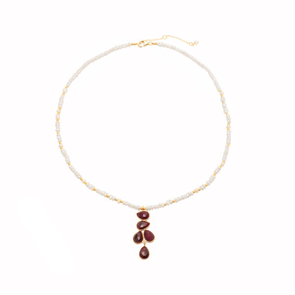 Neva freshwater pearl semi-precious stone necklace
