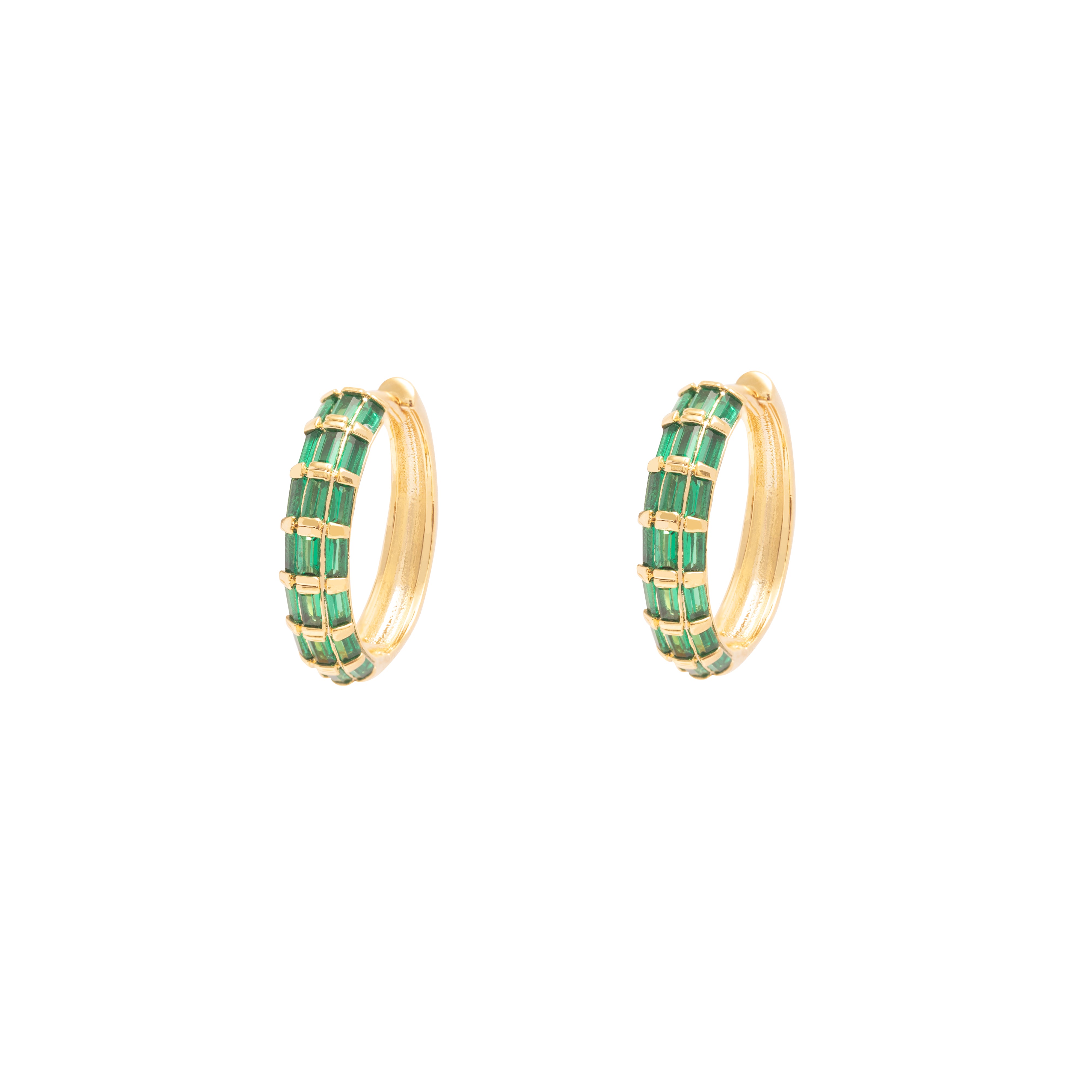 Neveah baguette large crystal huggies | MEZI