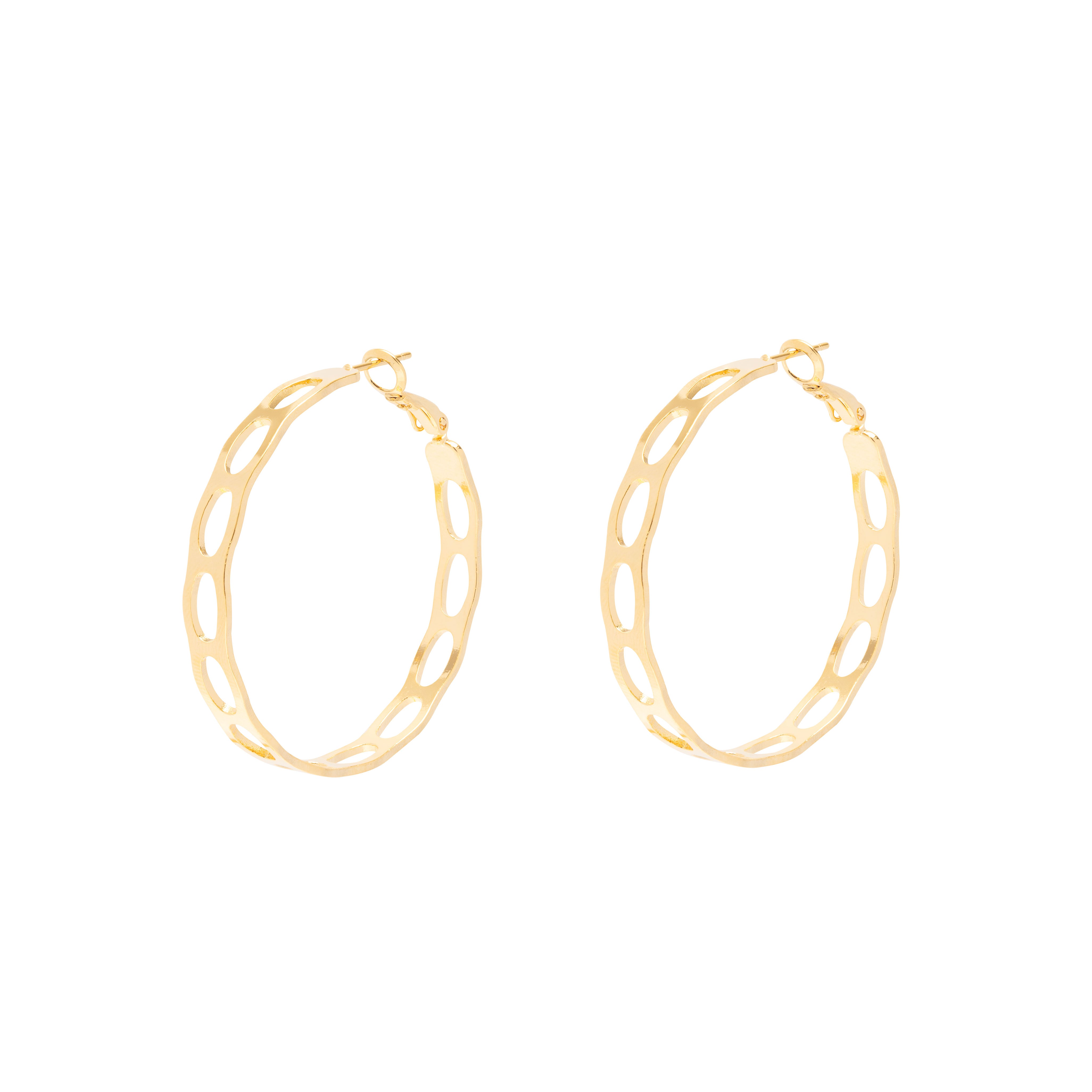 Nita hollow gold hoops | MEZI