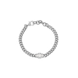 Oblong crystal chain bracelet