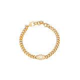 Oblong crystal chain bracelet