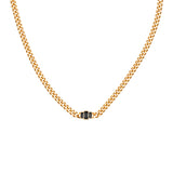 Oblong crystal chain necklace