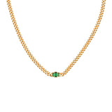 Oblong crystal chain necklace