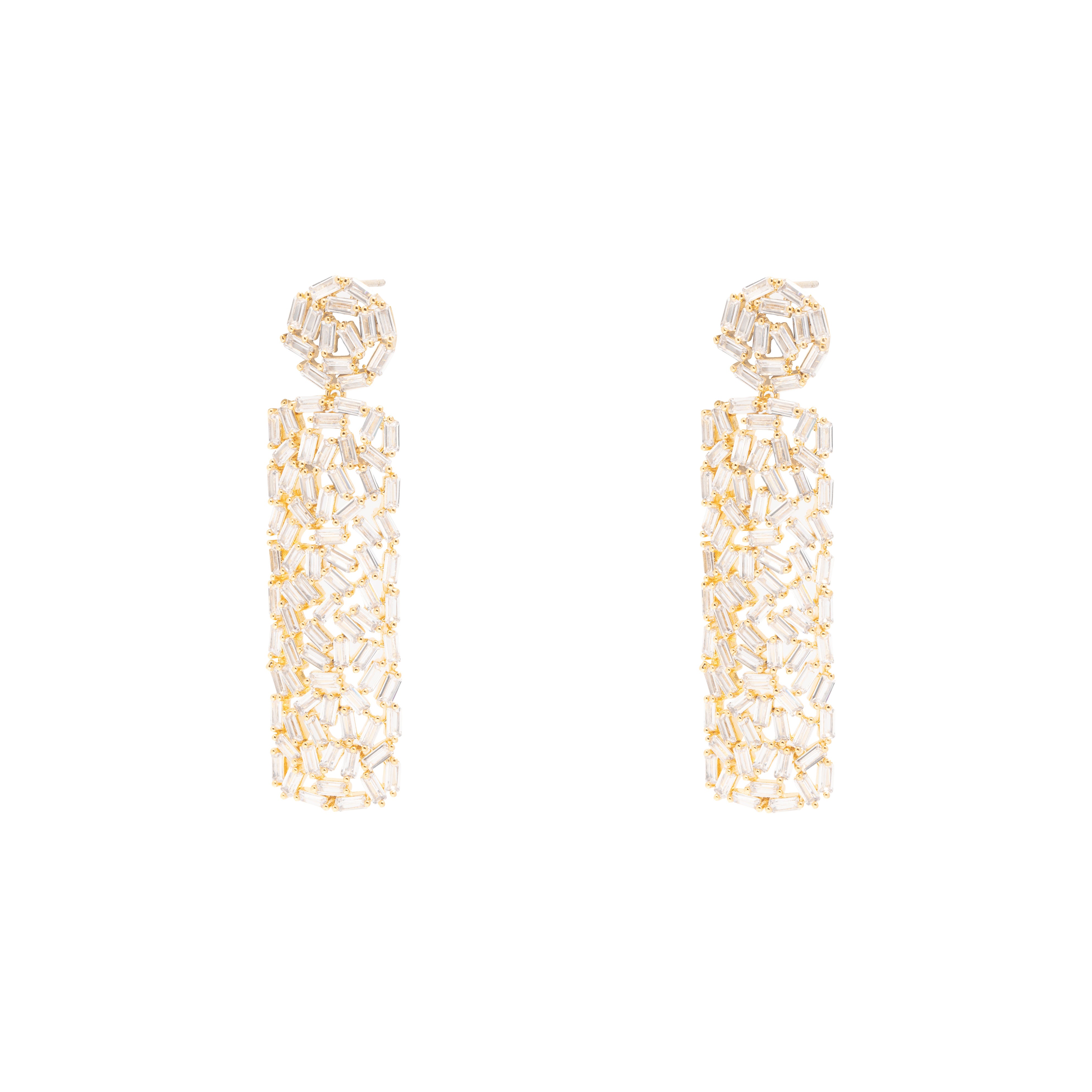 Onze rectangle crystal earrings | MEZI