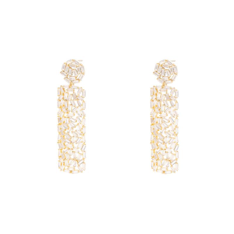 Onze rectangle crystal earrings