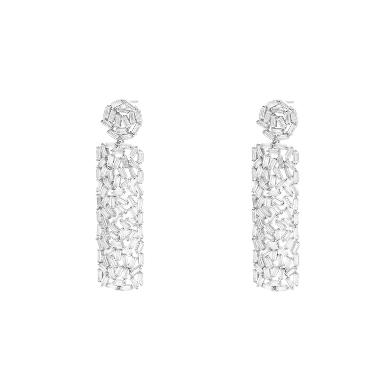 Onze rectangle crystal earrings