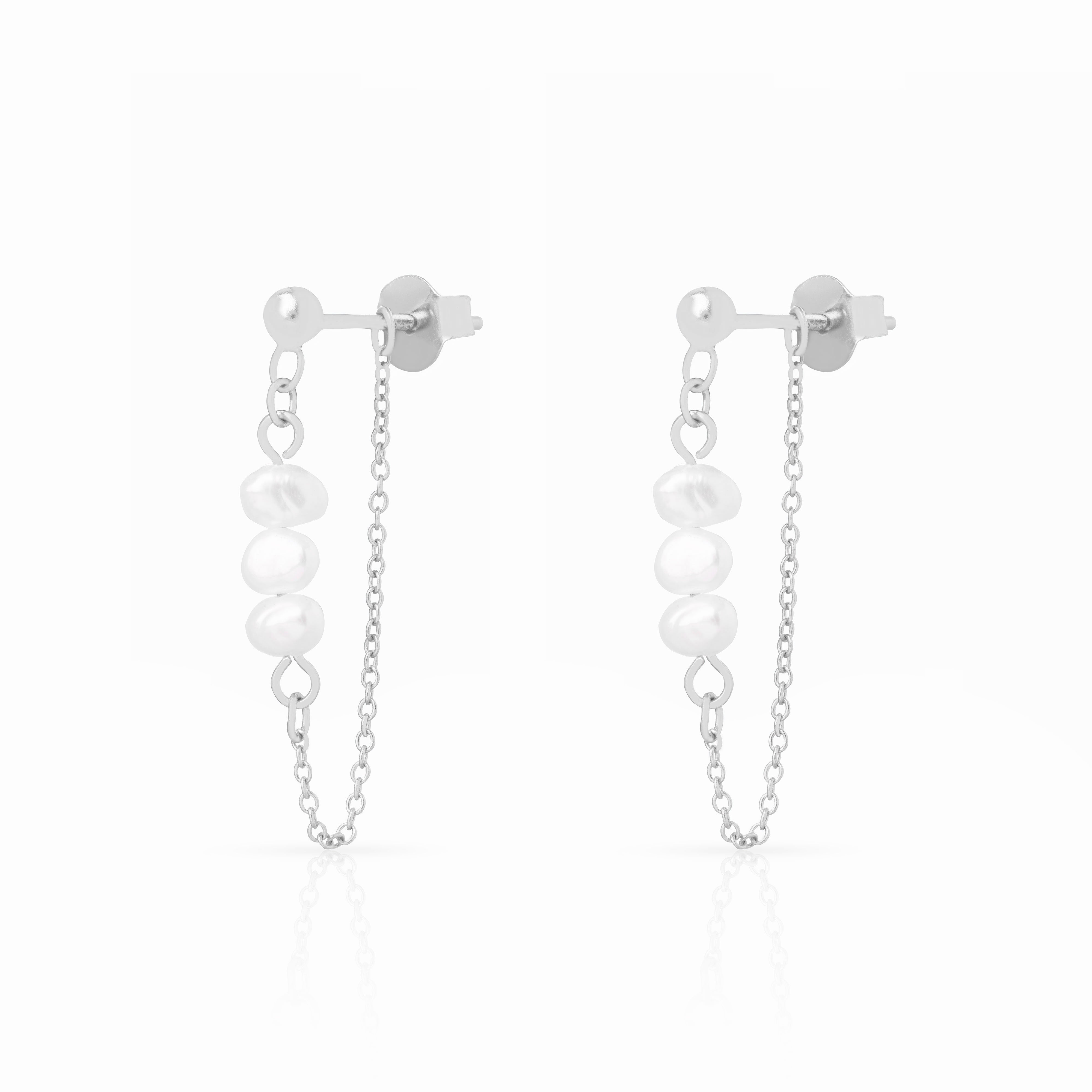 Ariste freshwater pearl chain earrings | MEZI