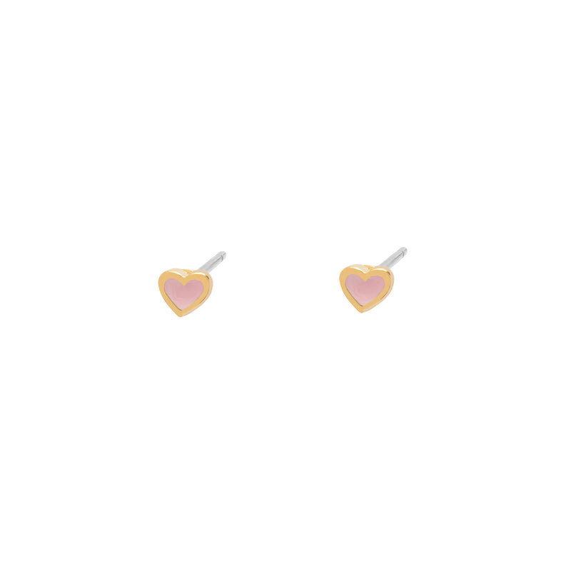 Heart enamel studs