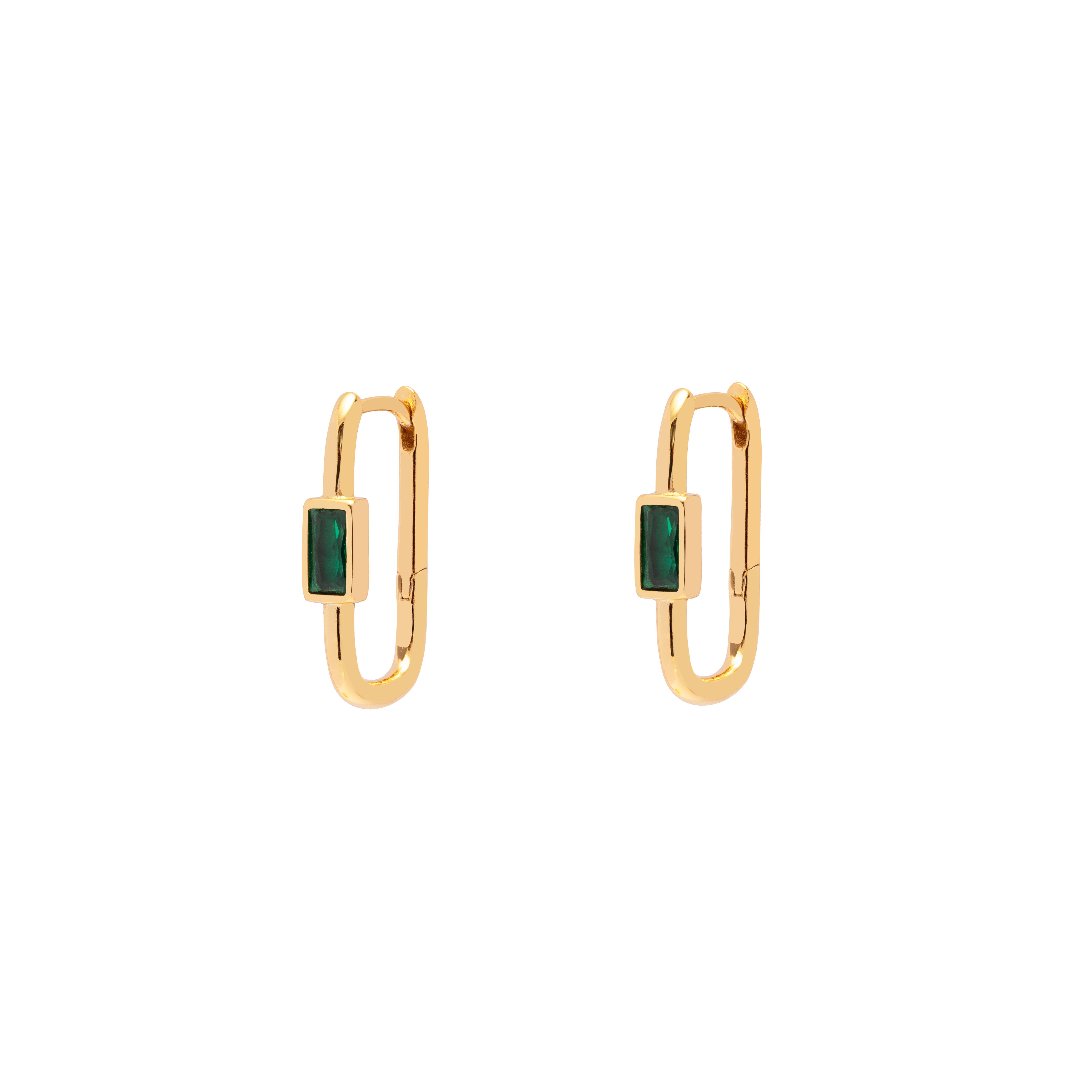 Rettan green crystal hoops | MEZI