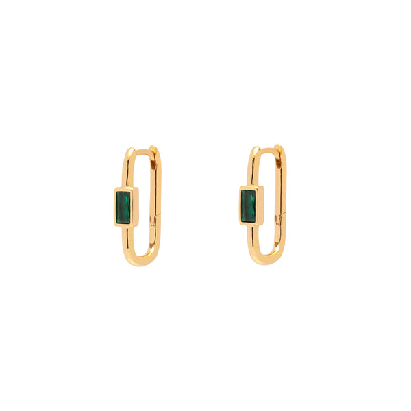 Rettan green crystal hoops