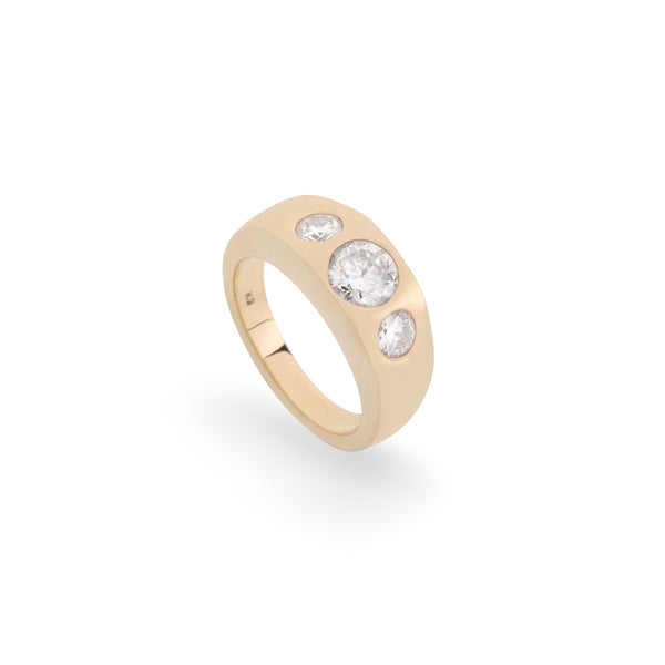 Gypsy round 10k moissanite gold ring  (PRE-ORDER)