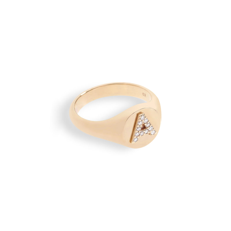 initial signet 9k gold ring (PRE-ORDER)
