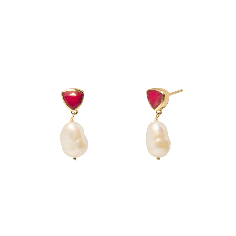 Rohan semi-precious pearl earrings