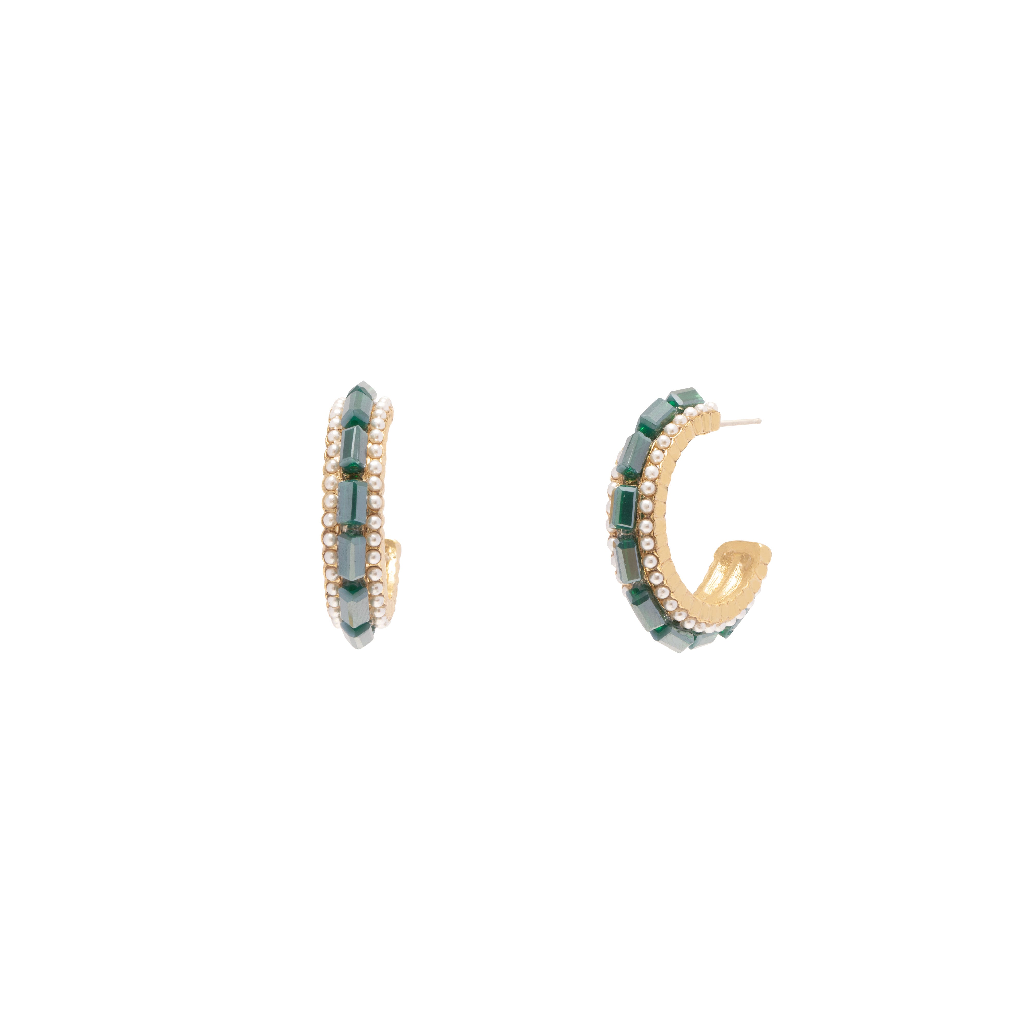 Roza crystal hoop earrings | MEZI