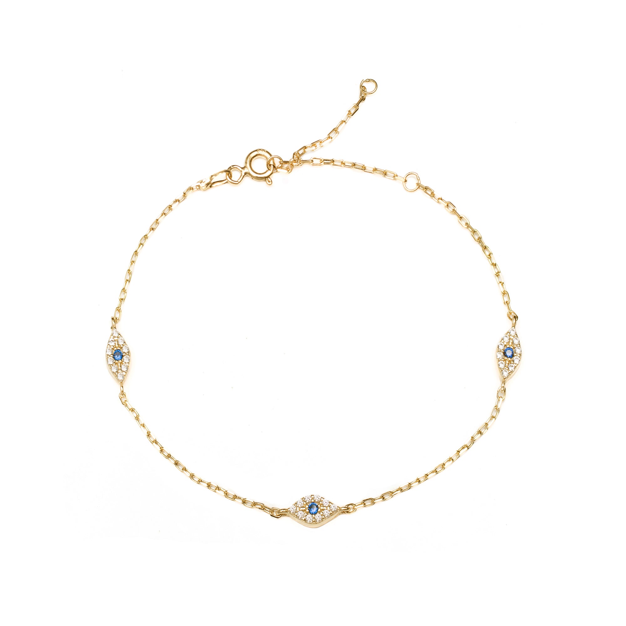 Sterling Silver Gold Plated Saka Evil Eye Bracelets - Jewellery | Mezi | MEZI