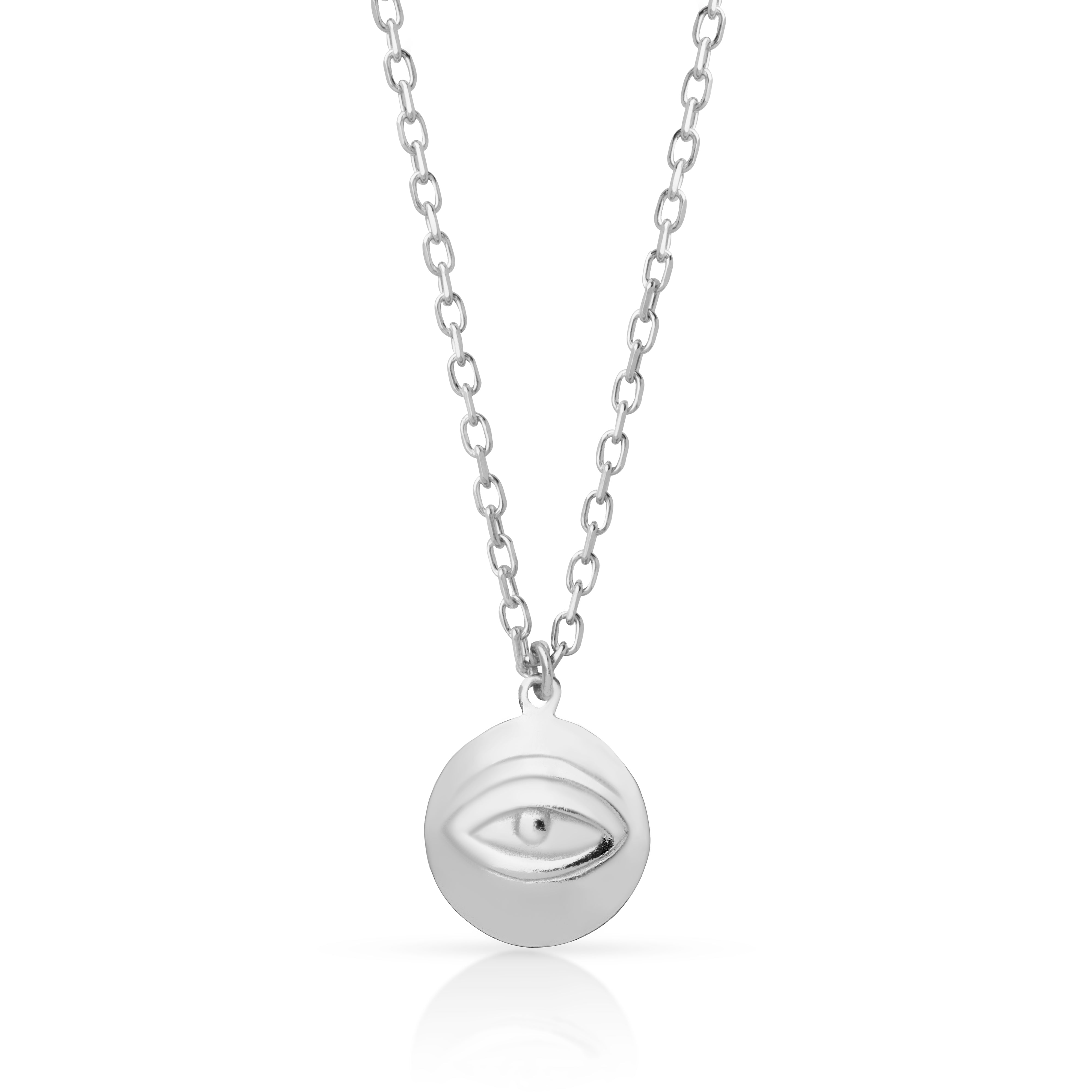 Evil Eye Gold Vermeil Disc Pendant Necklace