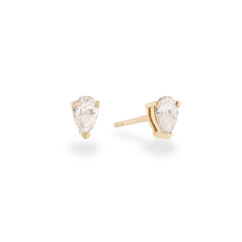 Venice Pear Shape Stud Earrings 10k gold diamond (PRE-ORDER)