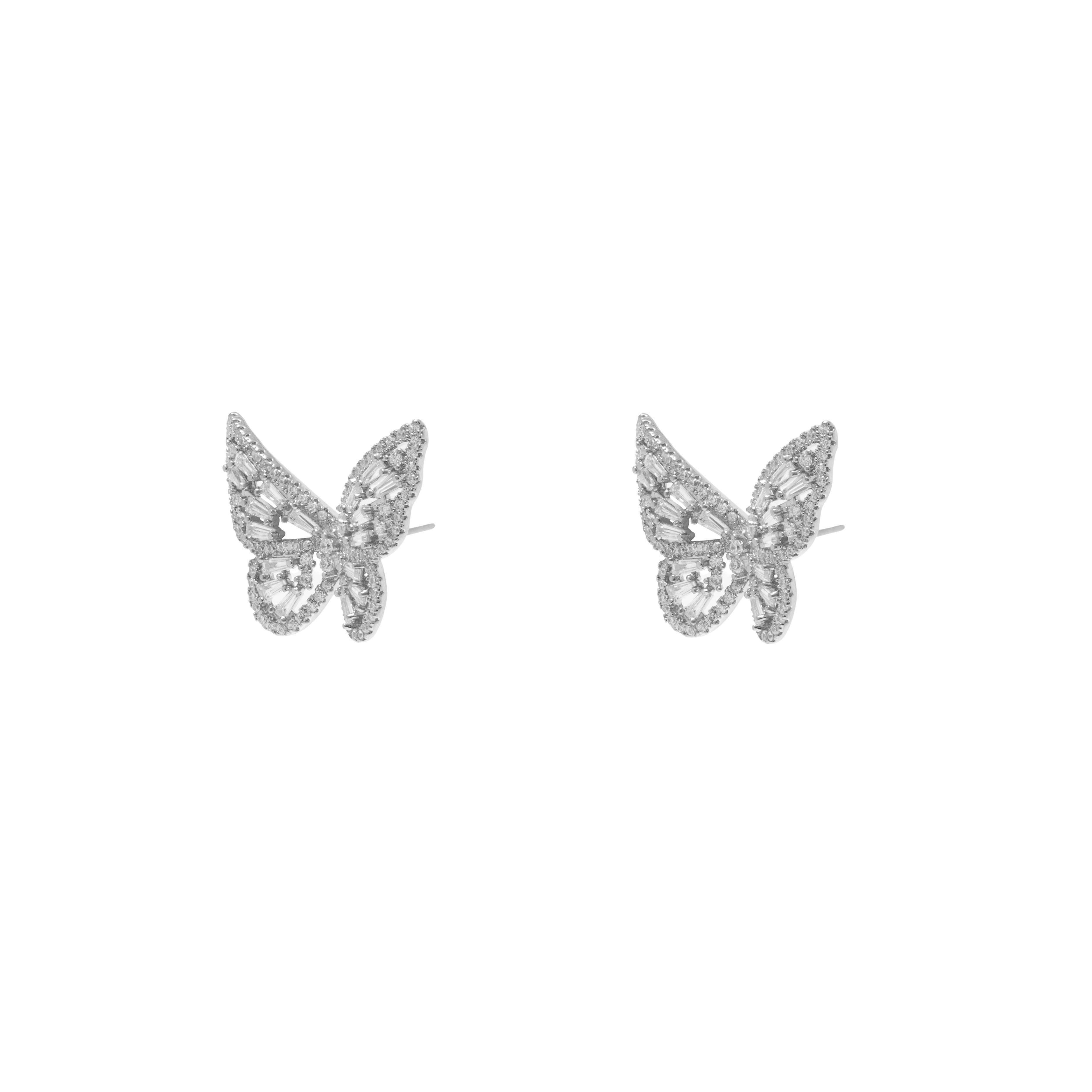 Butterfly filigree crystal studs | MEZI