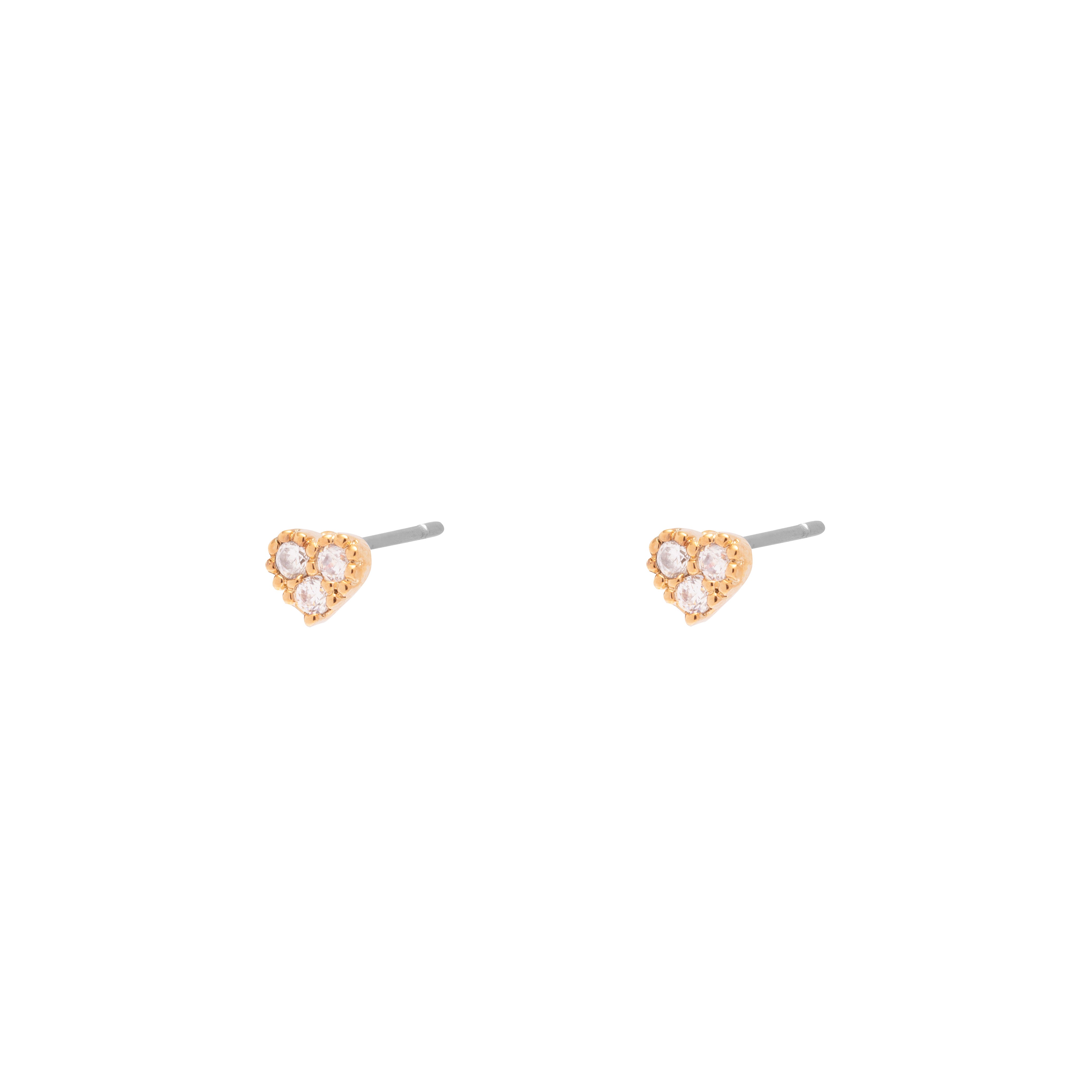 Trio heart crystal studs | MEZI