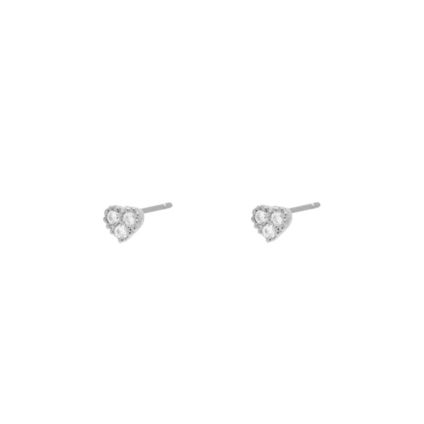 Trio heart crystal studs