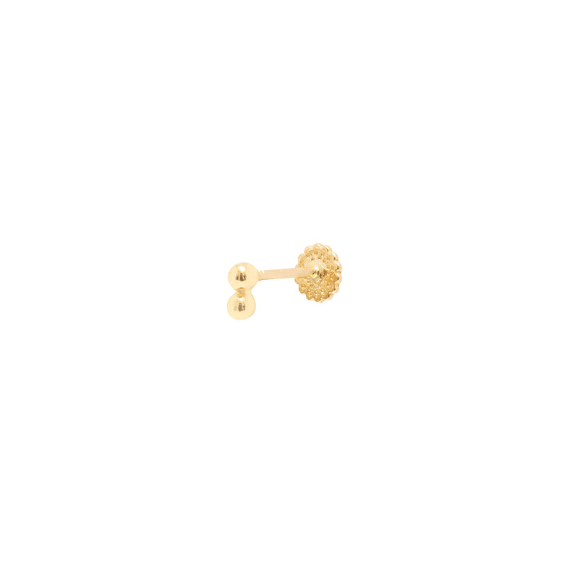 Two bead 14k gold Labret