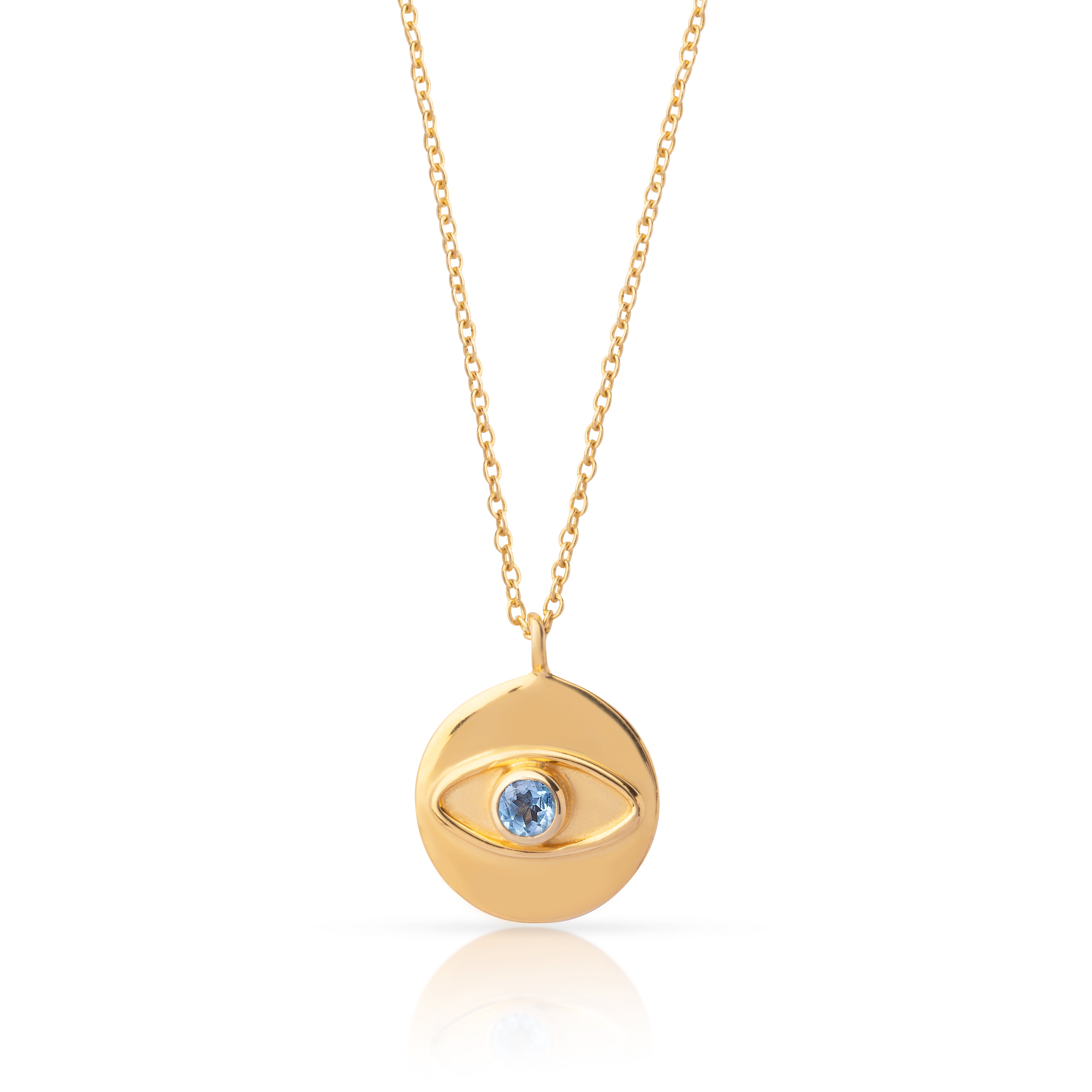 Uriv kyanite evil eye necklace
