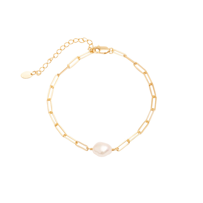 Valtina freshwater pearl gold bracelet