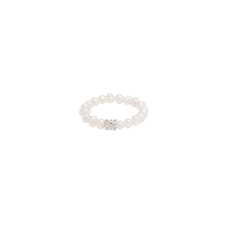 Vinton freshwater pearl crystal ring