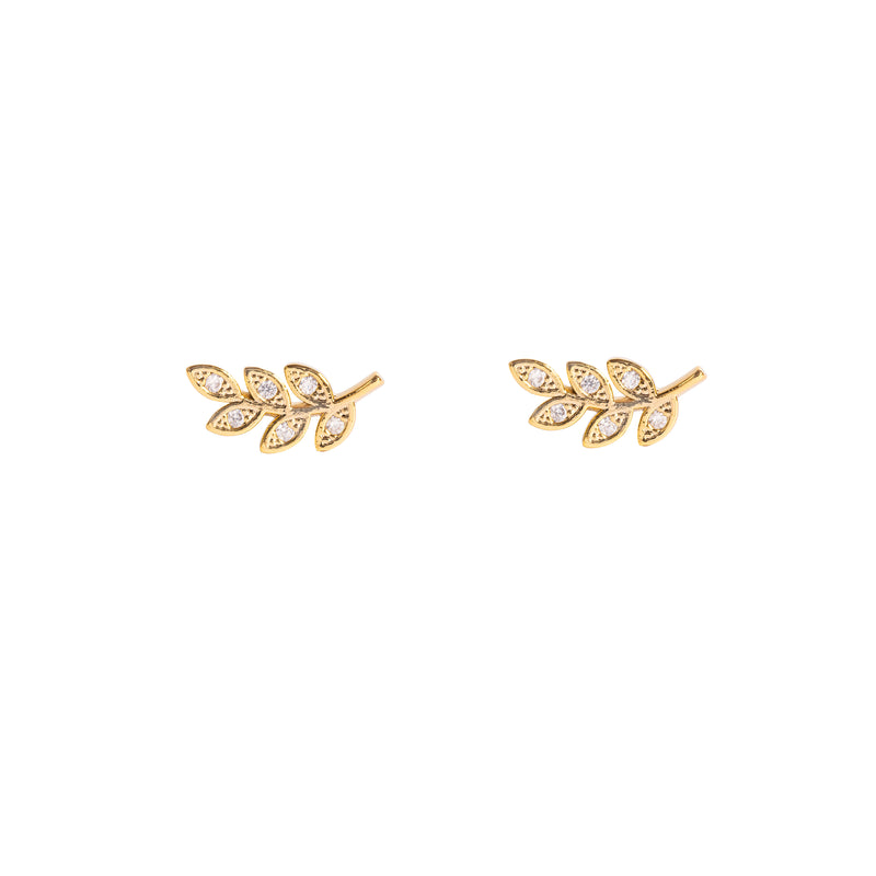 Tia leaf crystal studs