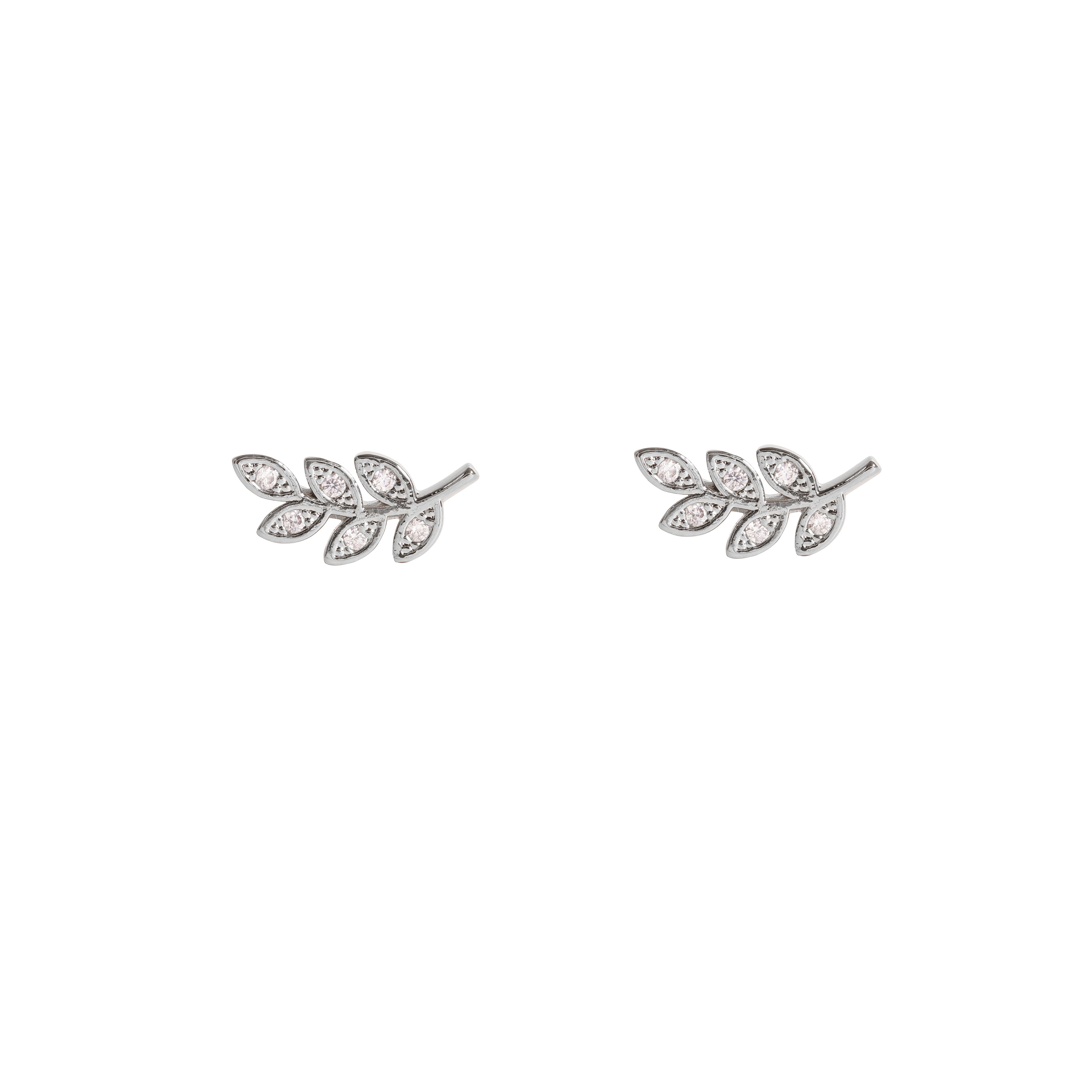 Tia leaf crystal studs | MEZI