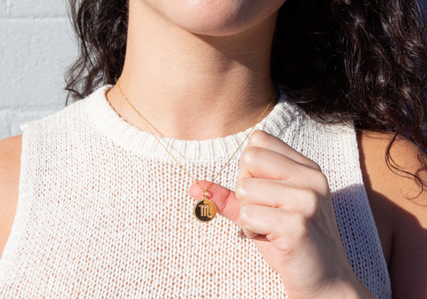 Scorpio star sign gold necklace