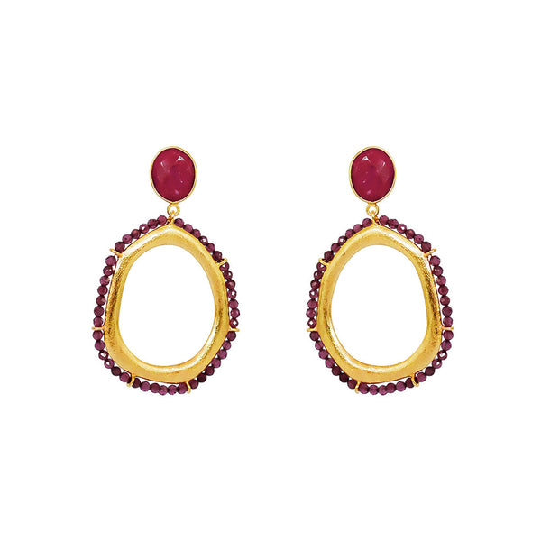 Ana semi-prcious gold earrings