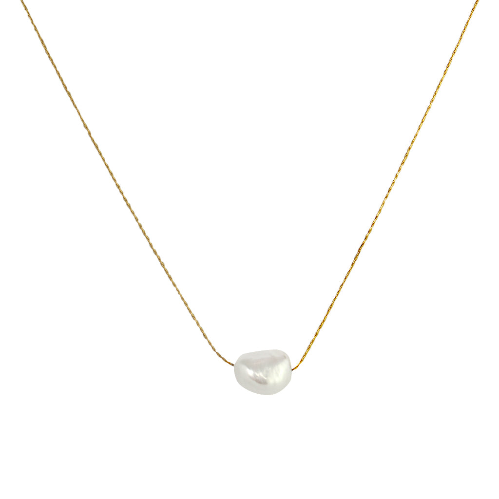 Lurice large freshwater pearl gold pendant | MEZI