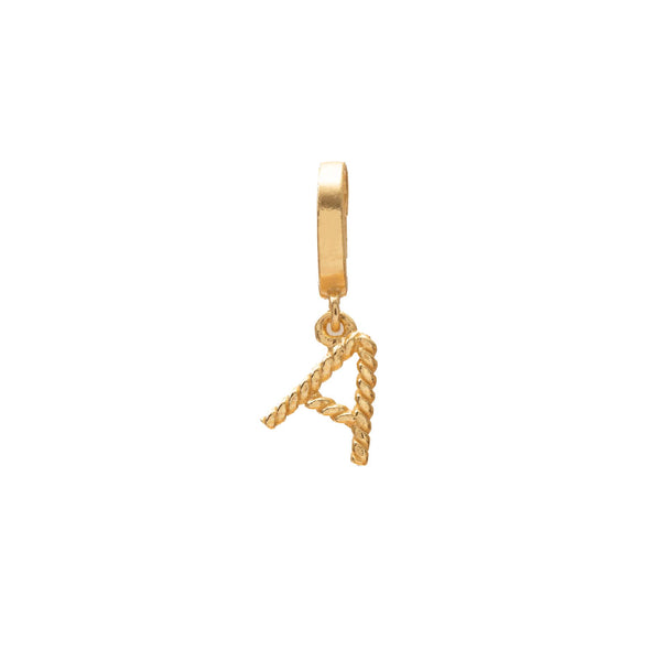 Initial small charm gold hinge pendant