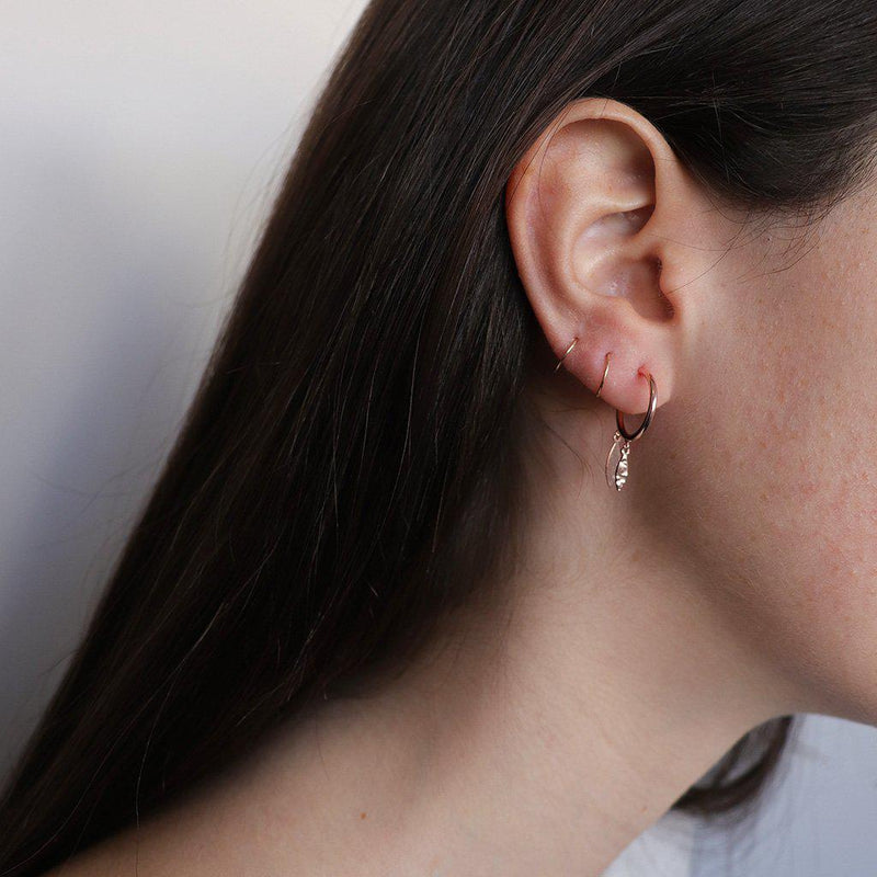 Bini leaf charm earrings